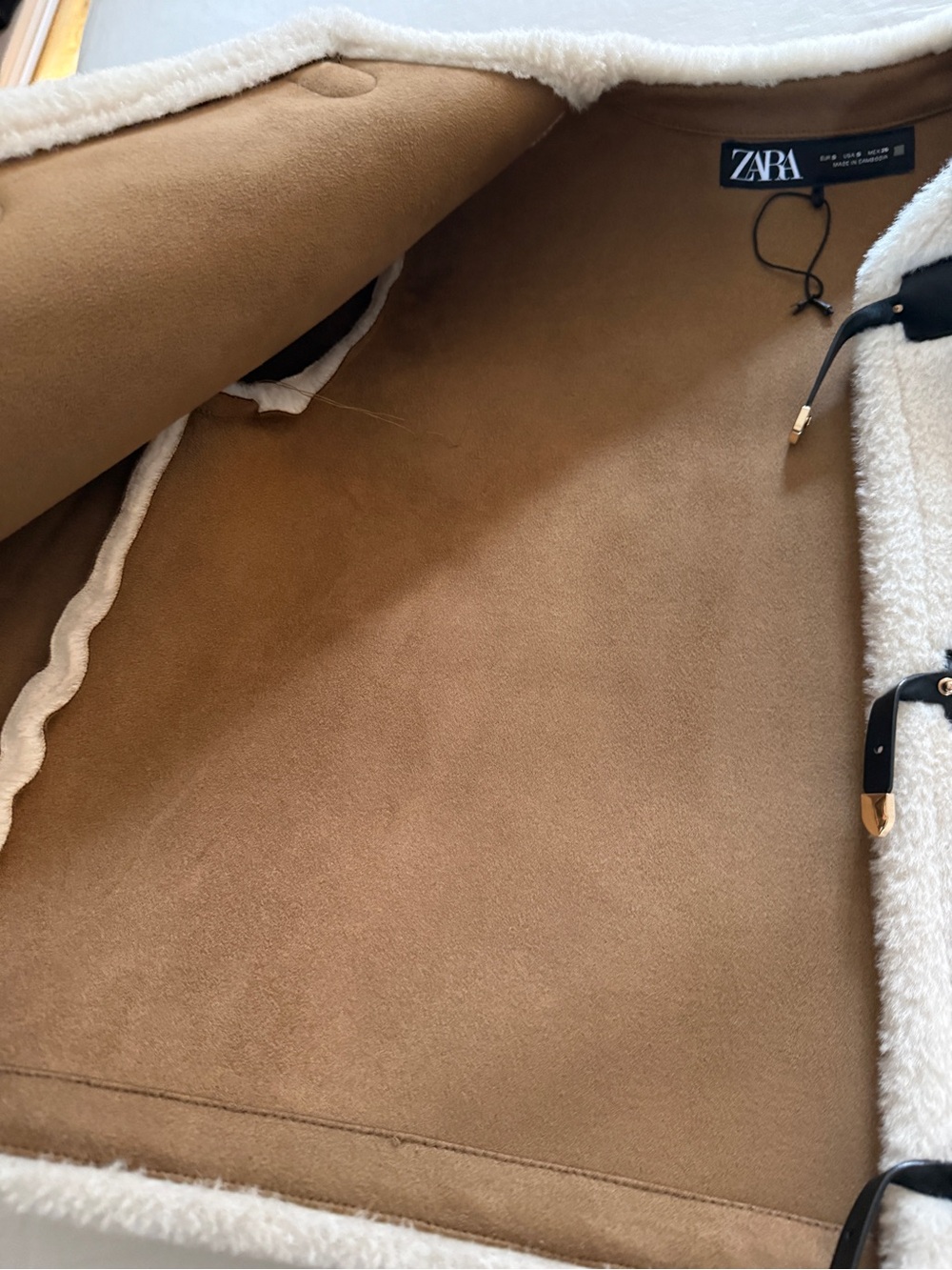 Ivory shearling Zara jacket - Picture 4 of 6